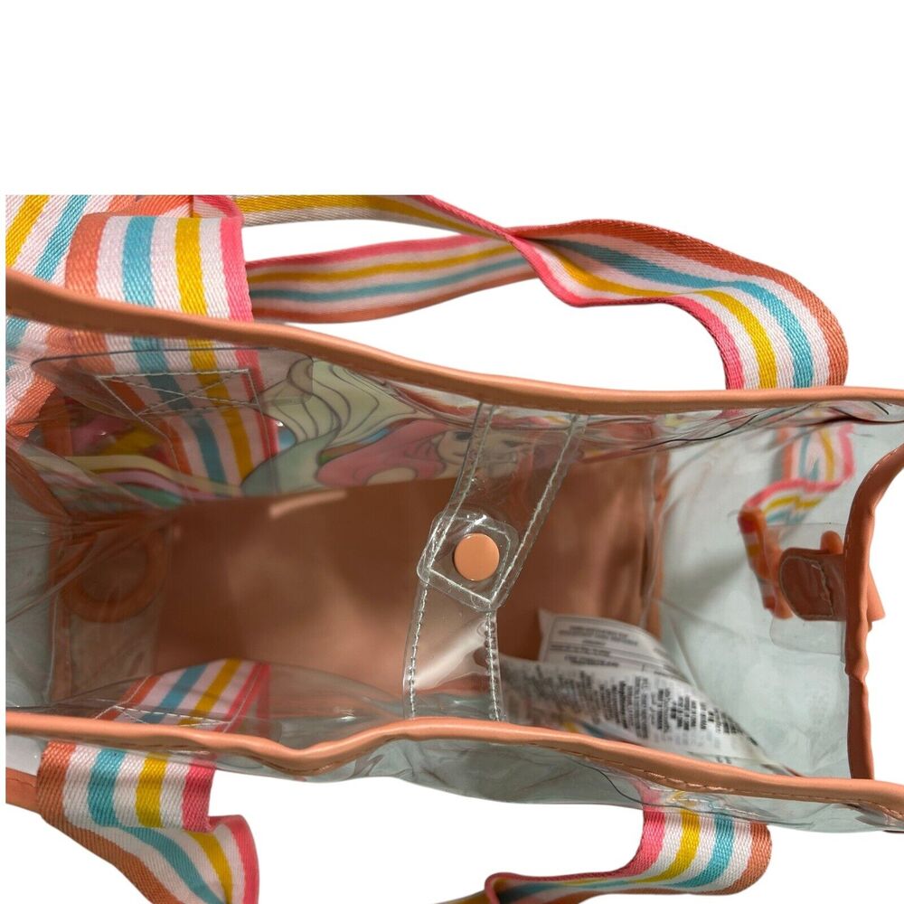 Disney Ariel Clear Crossbody Bag Rainbow Strap Pink Trim Adjustable Strap - Picture 10 of 16